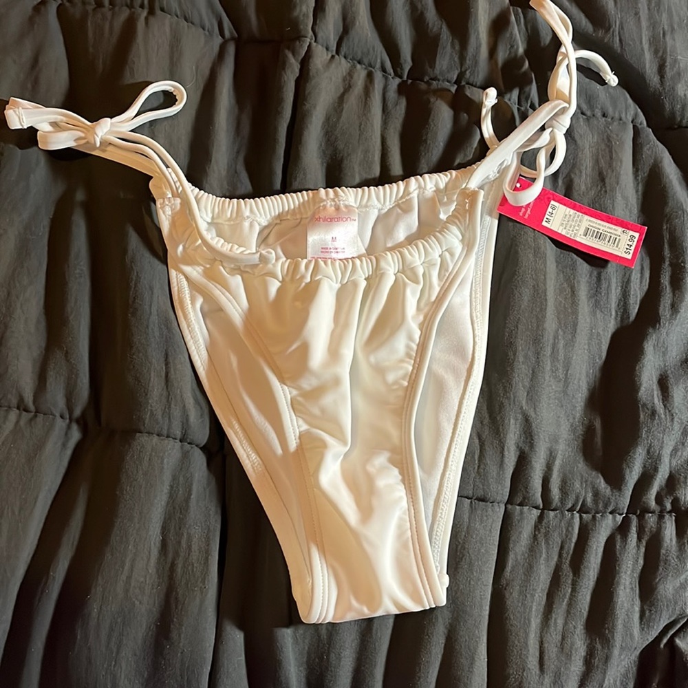 White side tie medium bikini bottoms